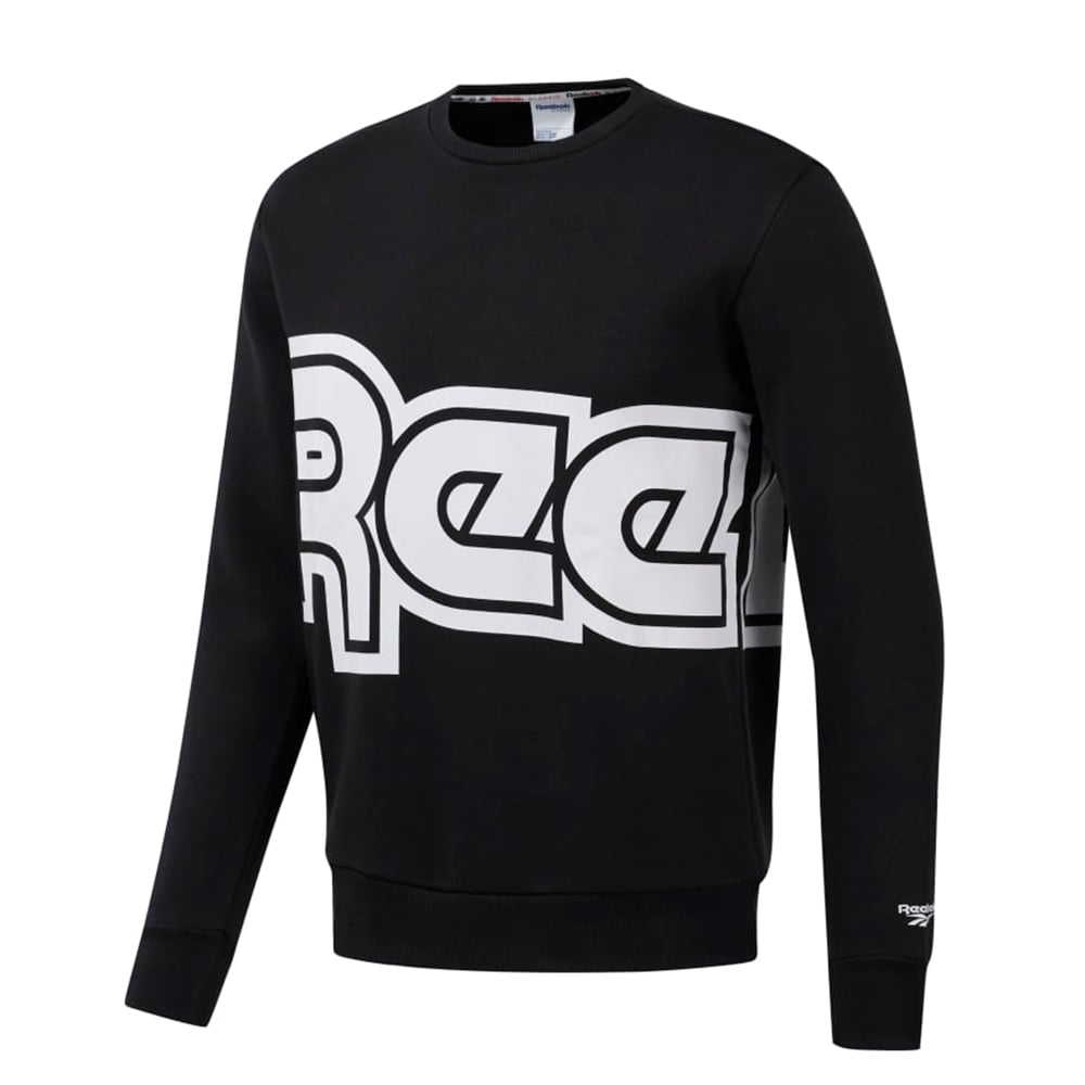 Reebok Classics International Red Button Crew Neck Sweatshirt (Black)