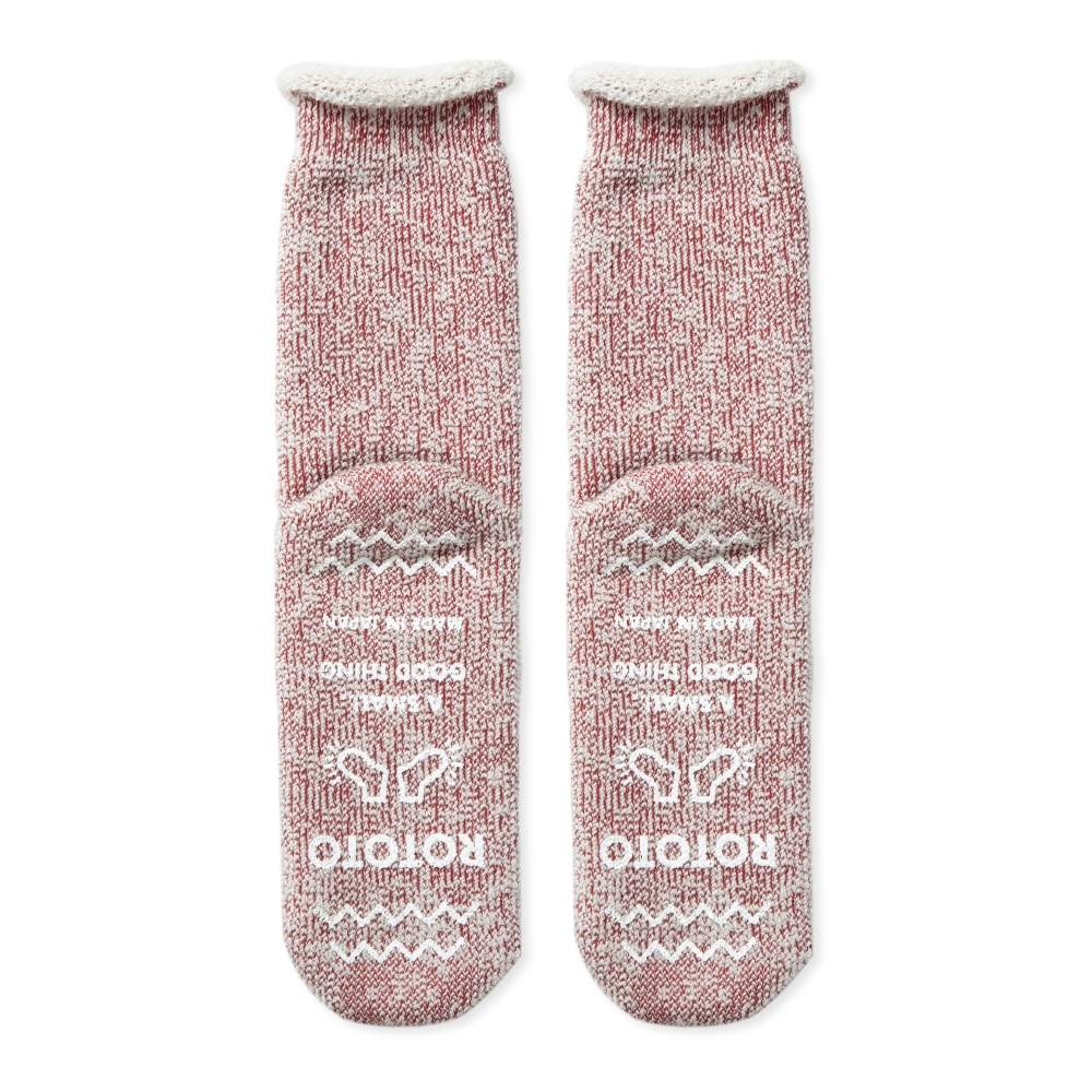 RoToTo Extra Fine Merino Premium Bulky Socks (Dark Red/White)