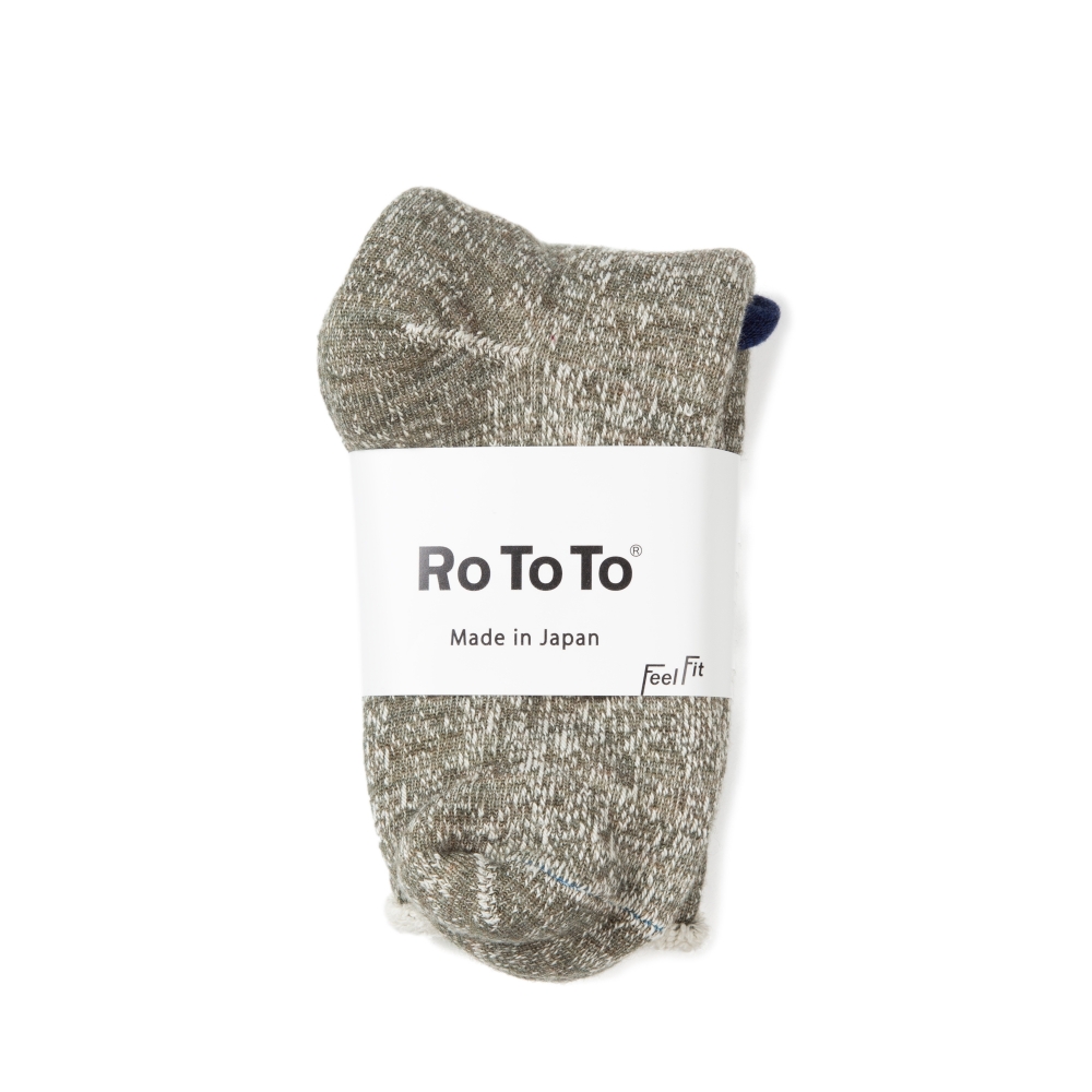 RoToTo Merino Wool & Organic Cotton Double Face Socks (Army Green)