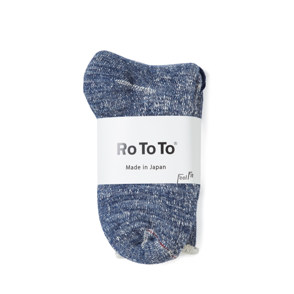 RoToTo Merino Wool & Organic Cotton Double Face Socks (Deep Ocean)