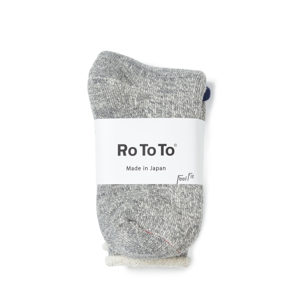 RoToTo Merino Wool & Organic Cotton Double Face Socks (Grey)