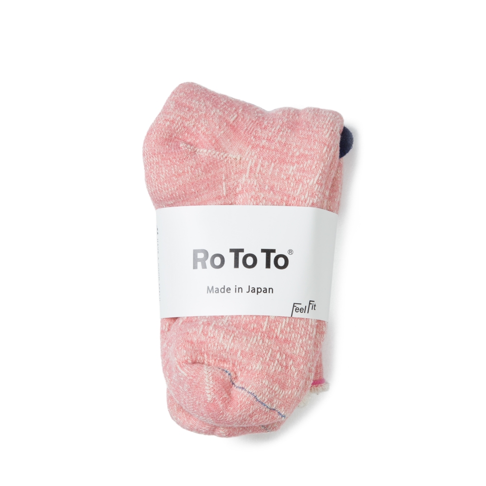 RoToTo Merino Wool & Organic Cotton Double Face Socks (Pink)