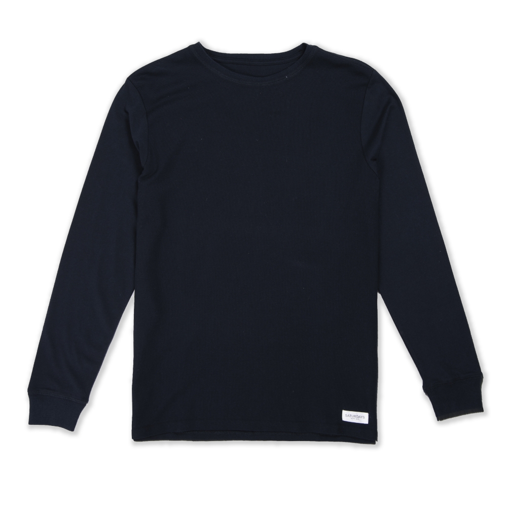 Saturday's Surf NYC Graham Texture Block Long Sleeve T-Shirt (Black)