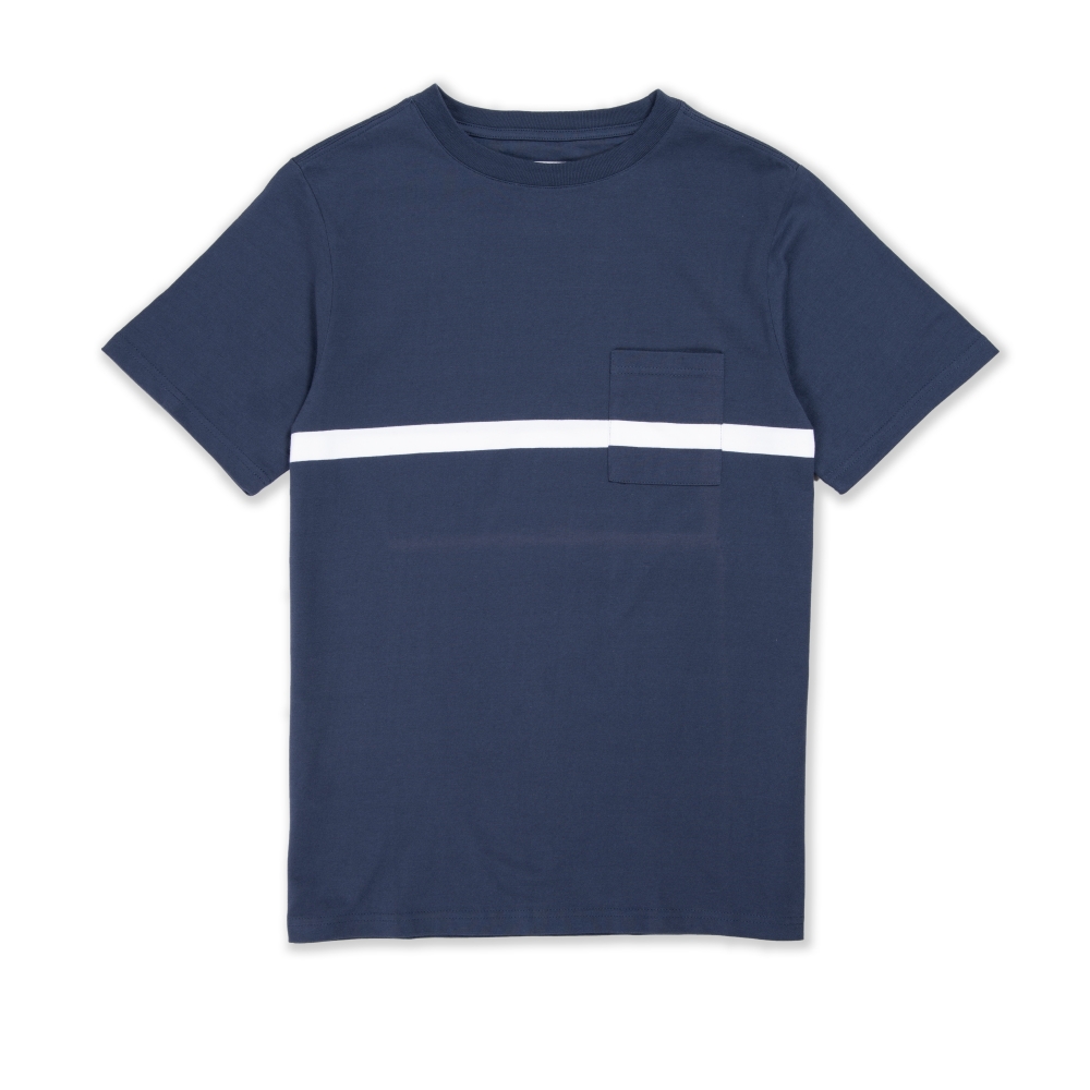 Saturday's Surf NYC Randall Chest Stripe T-Shirt (Navy)