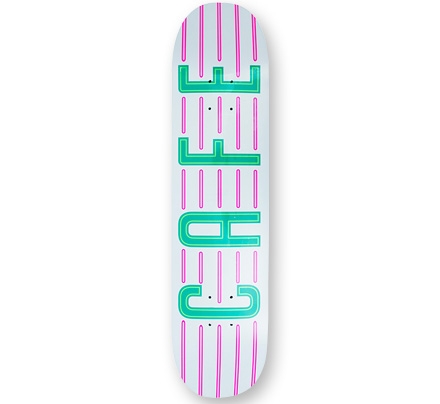 Skateboard Café Neon Green Pink Skateboard Deck 8"