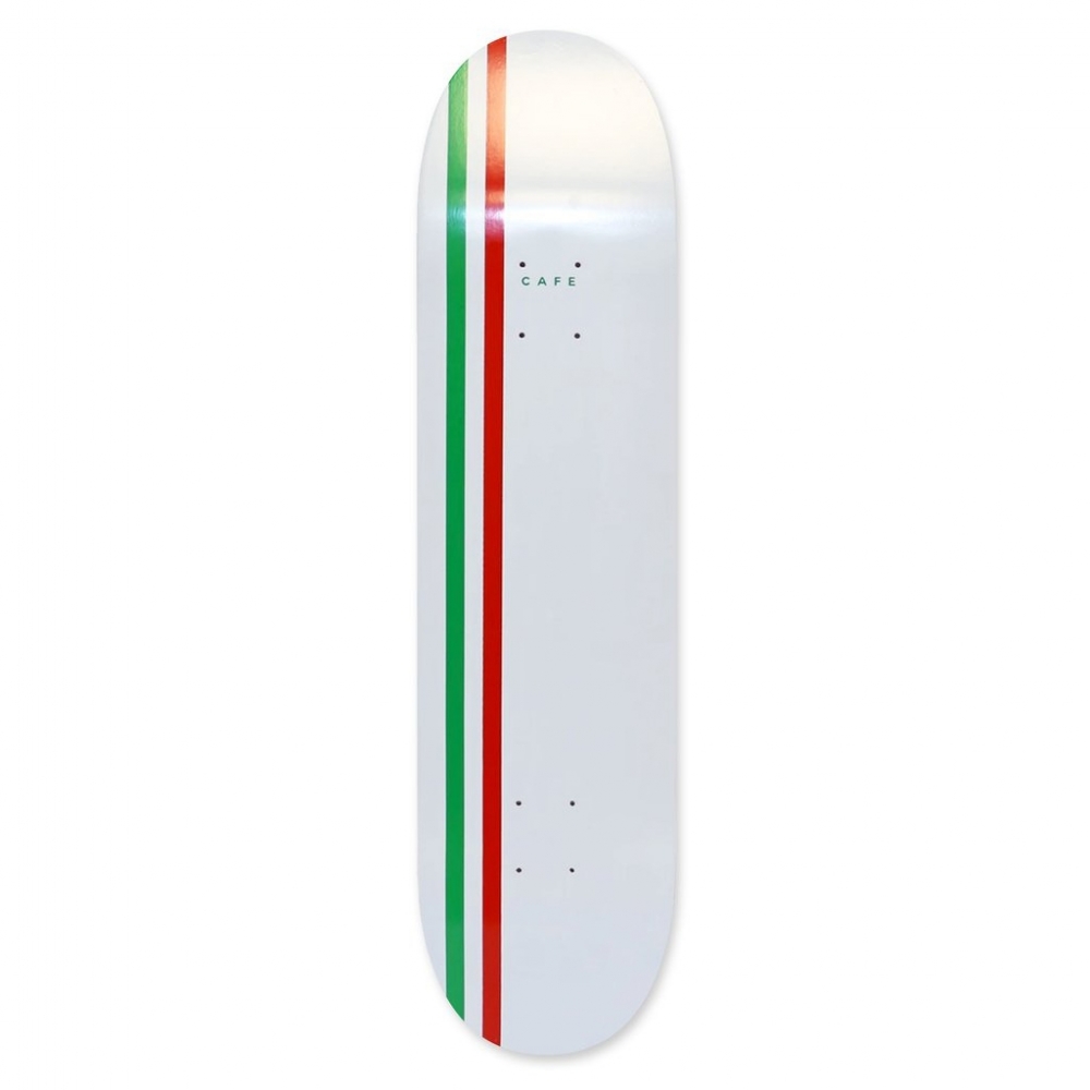 Skateboard Café Stripe Skateboard Deck 8.0" (White/Green/Red)