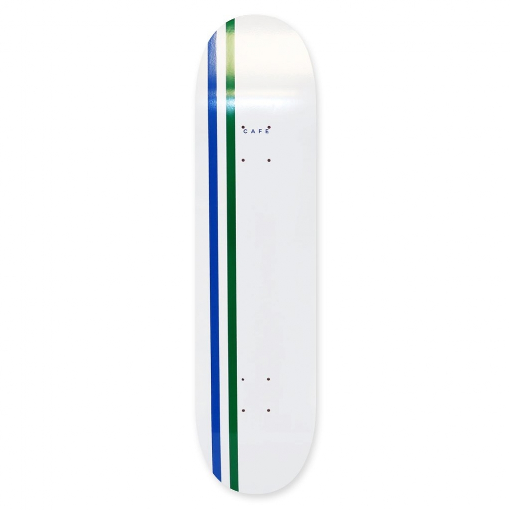 Skateboard Café Stripe Skateboard Deck 8.38" (White/Royal/Emerald)