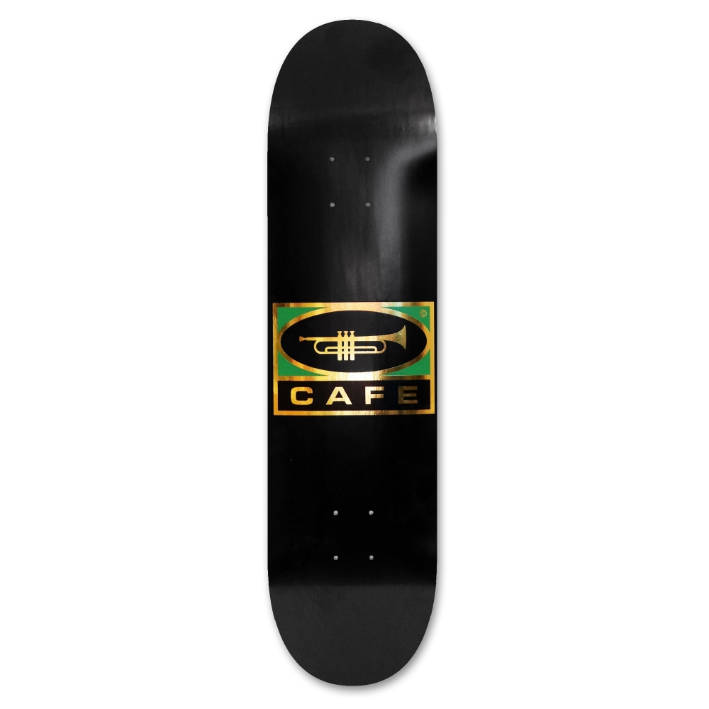 Skateboard Café Trumpet Logo Skateboard Deck 8.0" (Black/Gold)