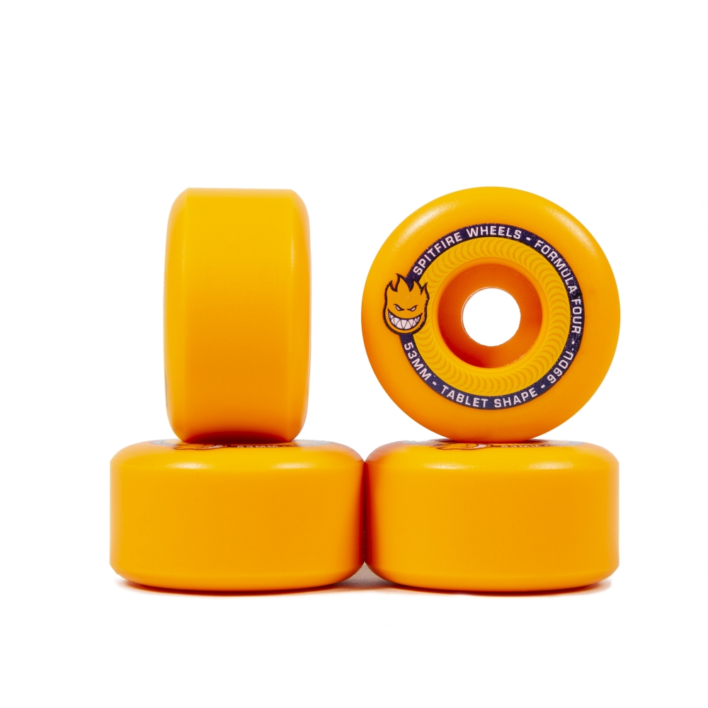 Spitfire Formula Four Tablet 99DU Skateboard Wheels 53mm (Neon Orange)