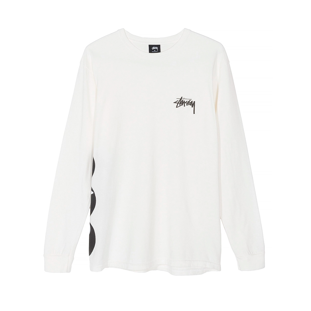 Stussy 8 Ball Stack Pigment Dyed Long Sleeve T-Shirt (Natural)