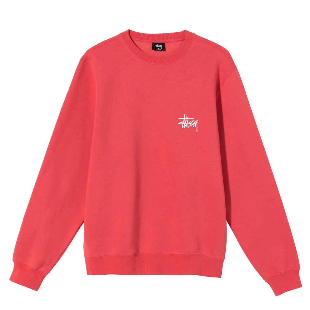 Stussy Basic Crew Neck Sweatshirt (Pale Red)
