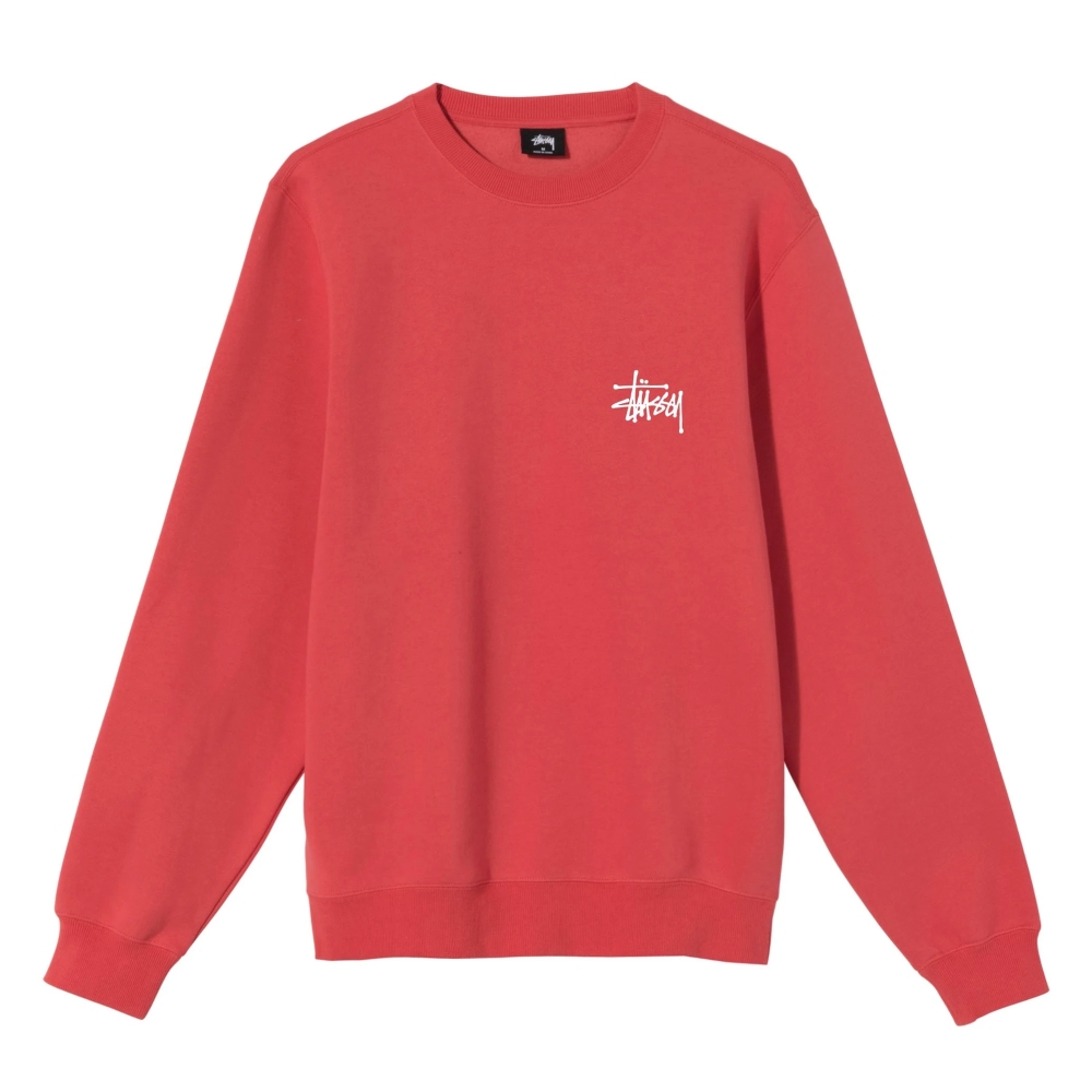 Stussy Basic Crew Neck Sweatshirt (Red)