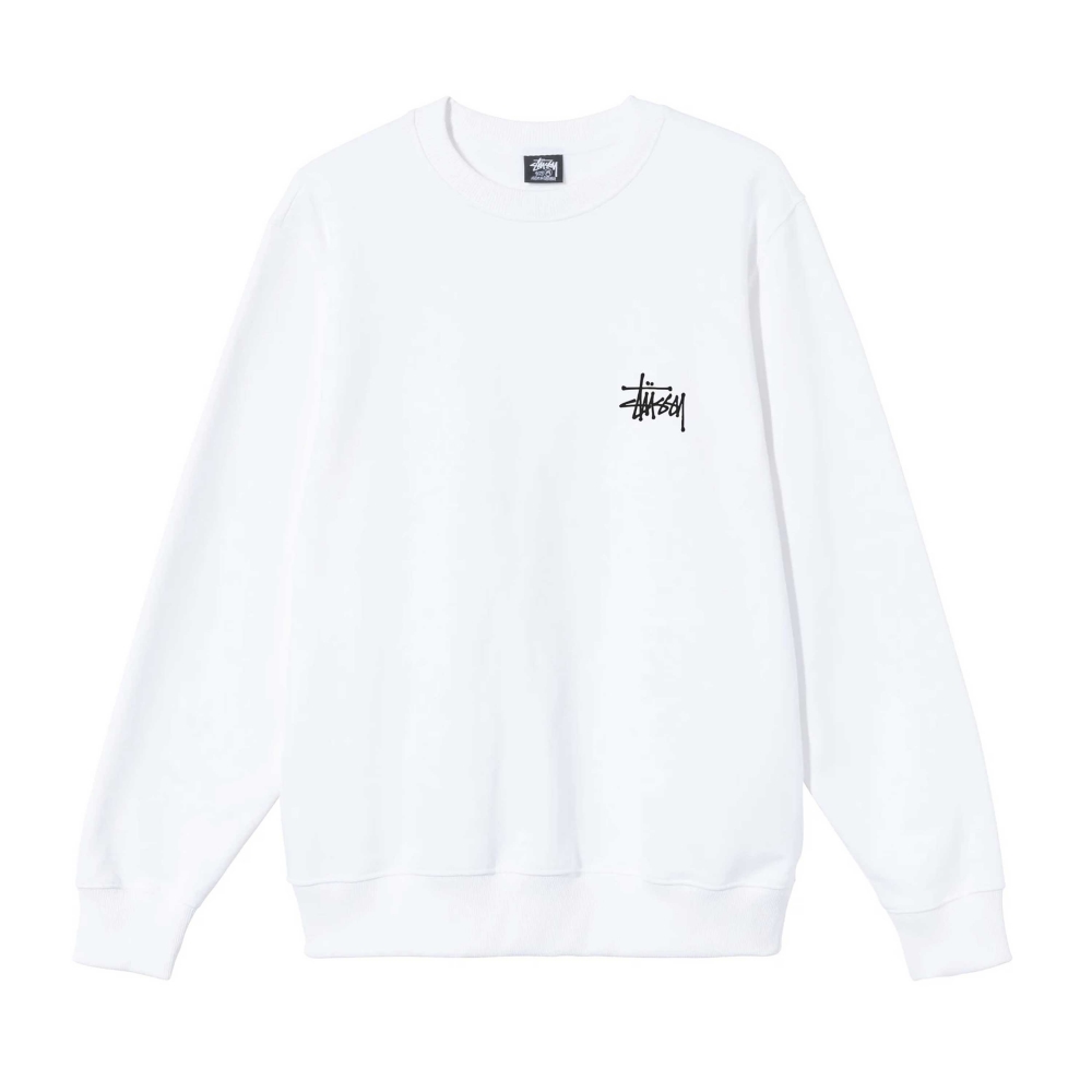 Stussy Basic Crew Neck Sweatshirt (White)