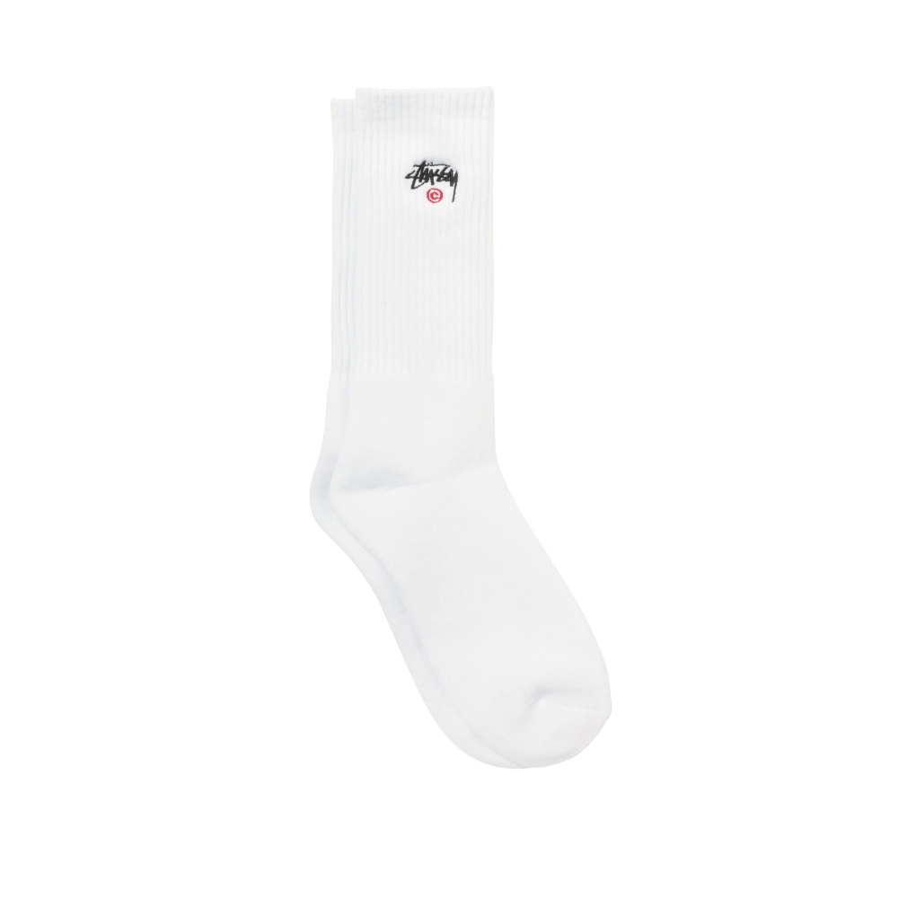 Stussy Basic Logo Crew Socks (White)