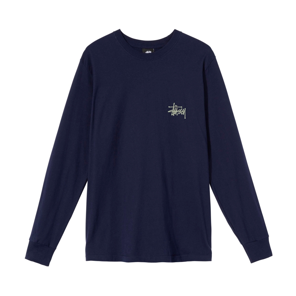 Stussy Basic Long Sleeve T-Shirt (Navy) - 1994615-NVY - Consortium