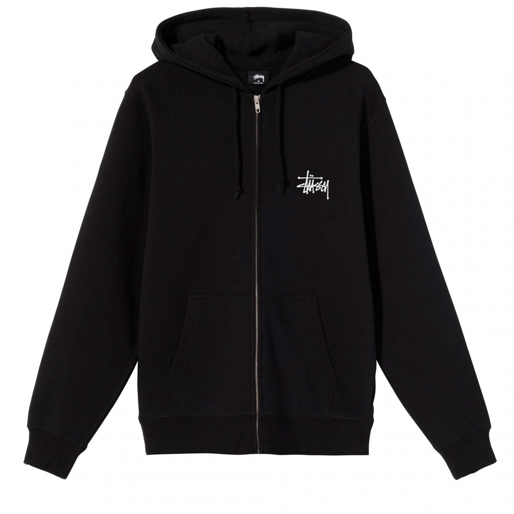 Stussy Basic Stüssy Zip Hooded Sweatshirt (Black) - 1974615-BLK ...