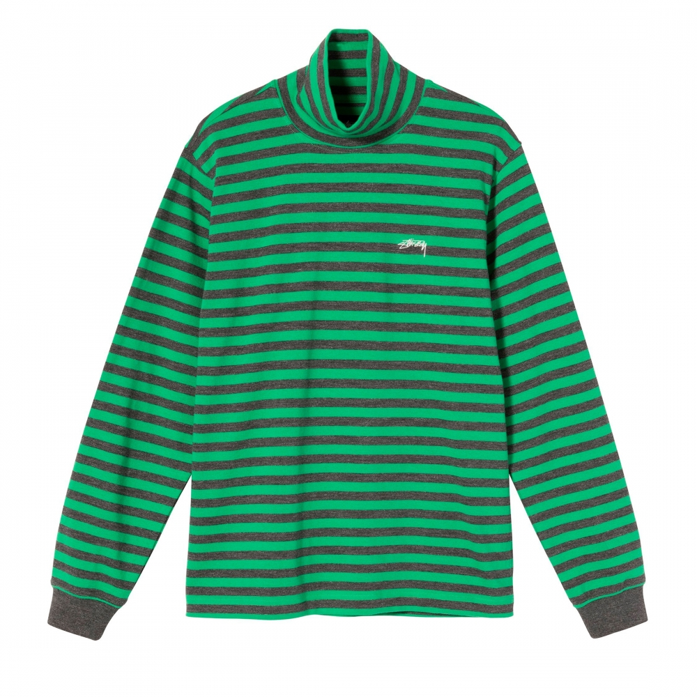 Stussy Classic Stripe Long Sleeve Turtleneck (Green)