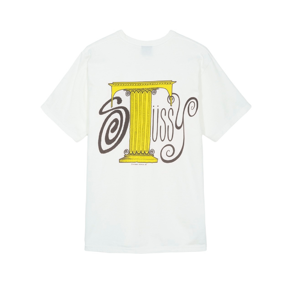 Stussy Column Pigment Dyed Crew Neck T-Shirt (Natural)