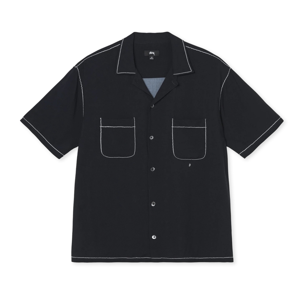 Stussy Contrast Pick Stitched Shirt (Black)