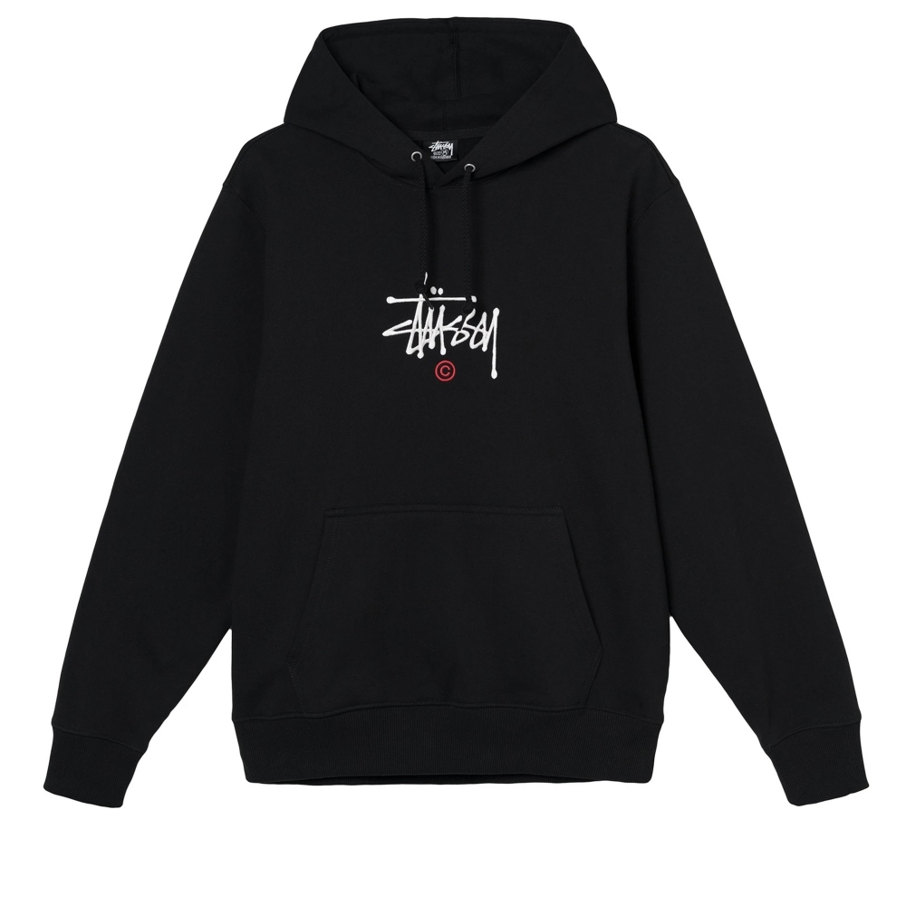 Stussy Copyright Applique Pullover Hooded Sweatshirt (Black)