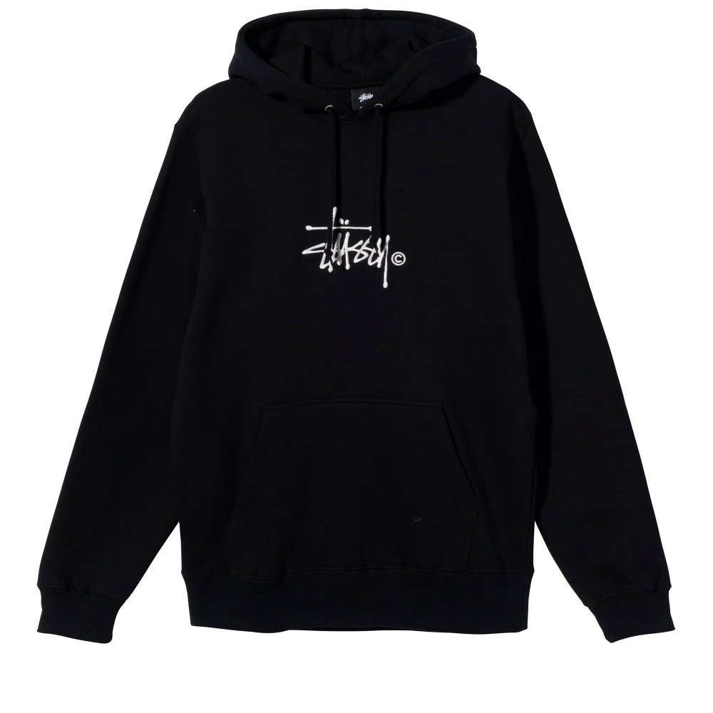 Stussy Copyright Stock Logo Applique Pullover Hooded Sweatshirt (Black ...