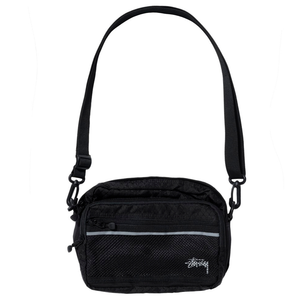 Stussy Diamond Ripstop Shoulder Bag (Black)