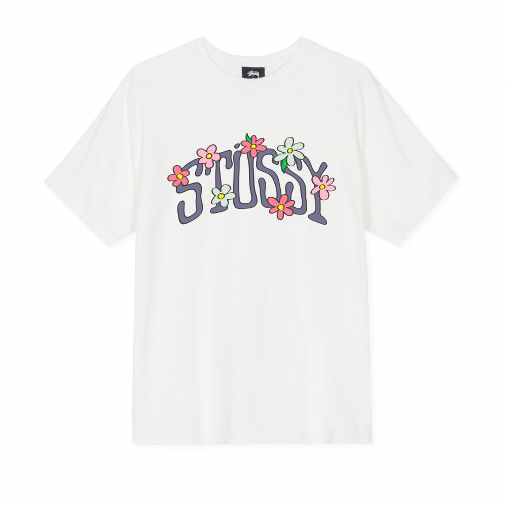 Stussy Flower Collegiate Pigment Dyed T-Shirt (Natural) - 1904591-NAT ...