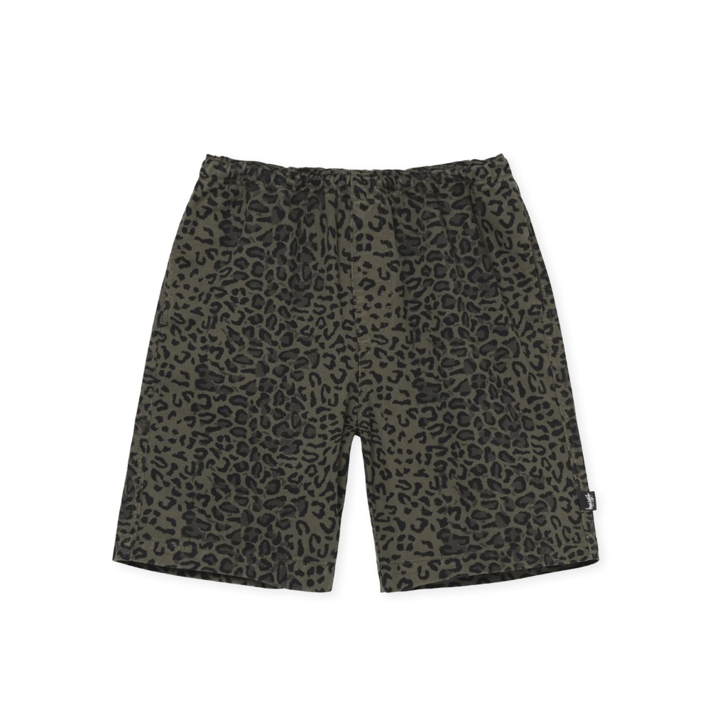 Stussy Leopard Beach Shorts (Olive)
