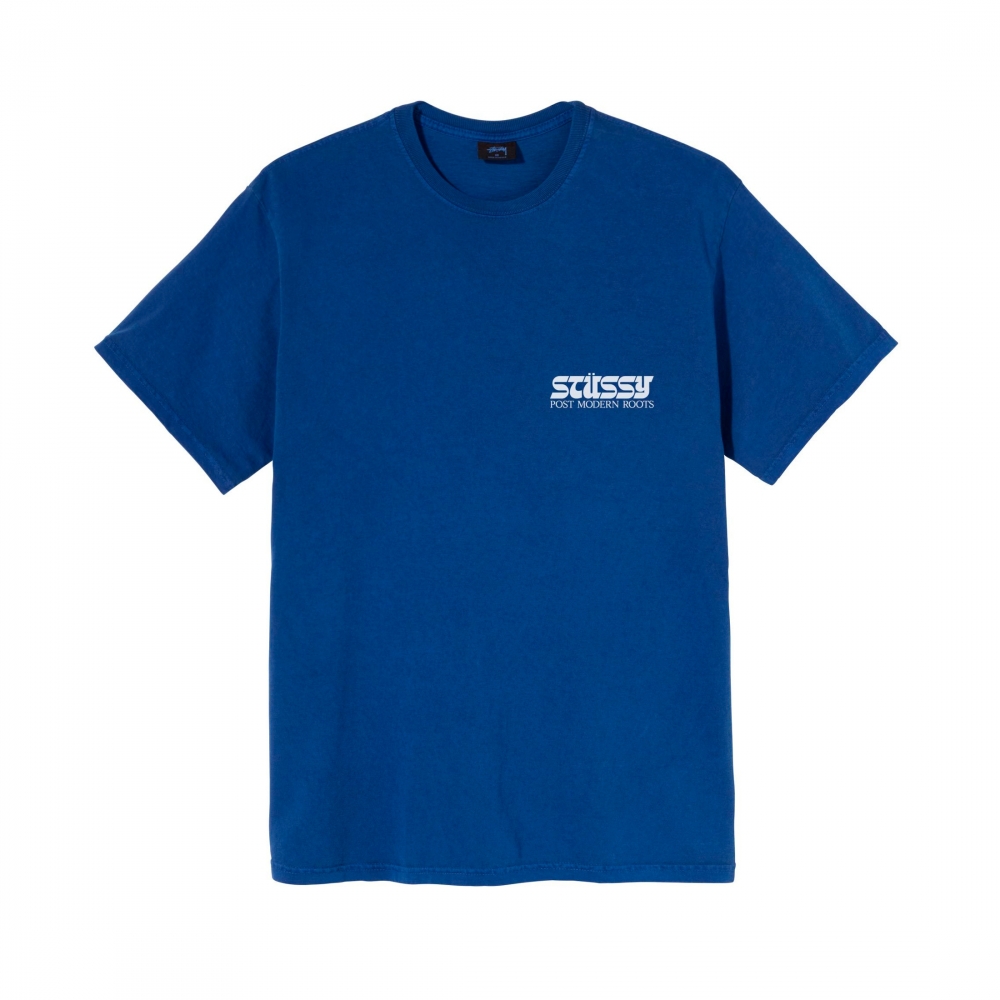 Stussy Post Modern Roots Pigment Dyed T-Shirt (Blue)