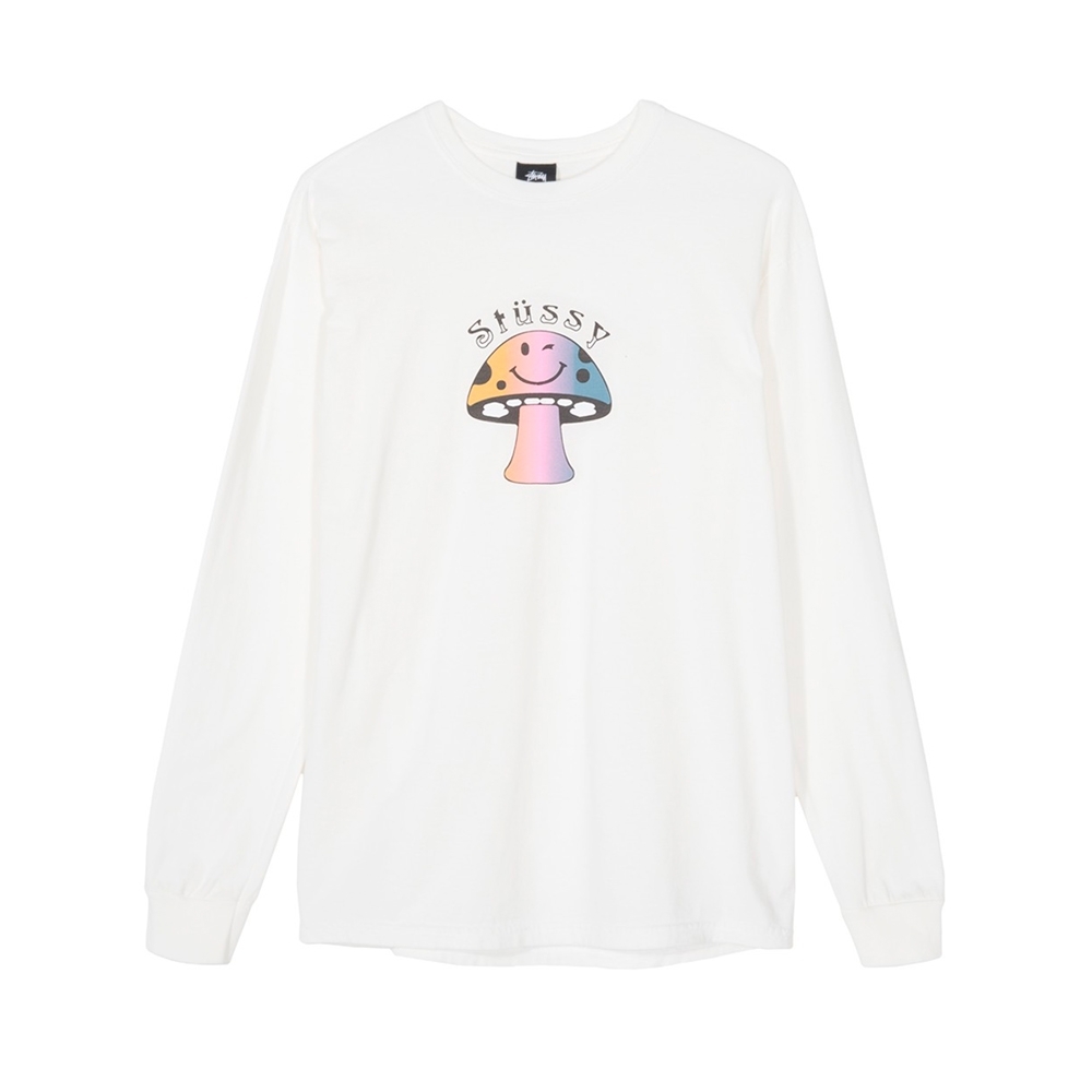 Stussy Shroom Pigment Dyed Long Sleeve T-Shirt (Natural)