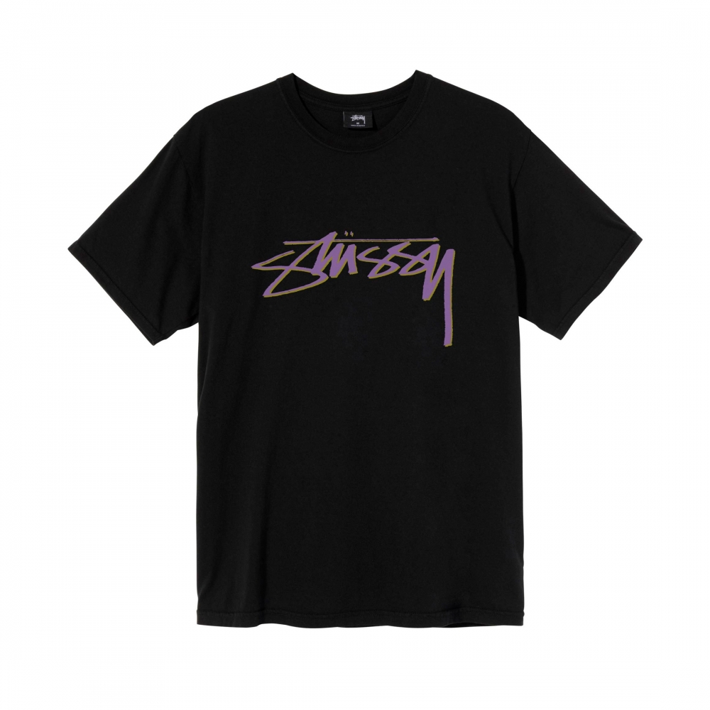 Stussy Smooth Stock Pigment Dyed T-Shirt (Black)
