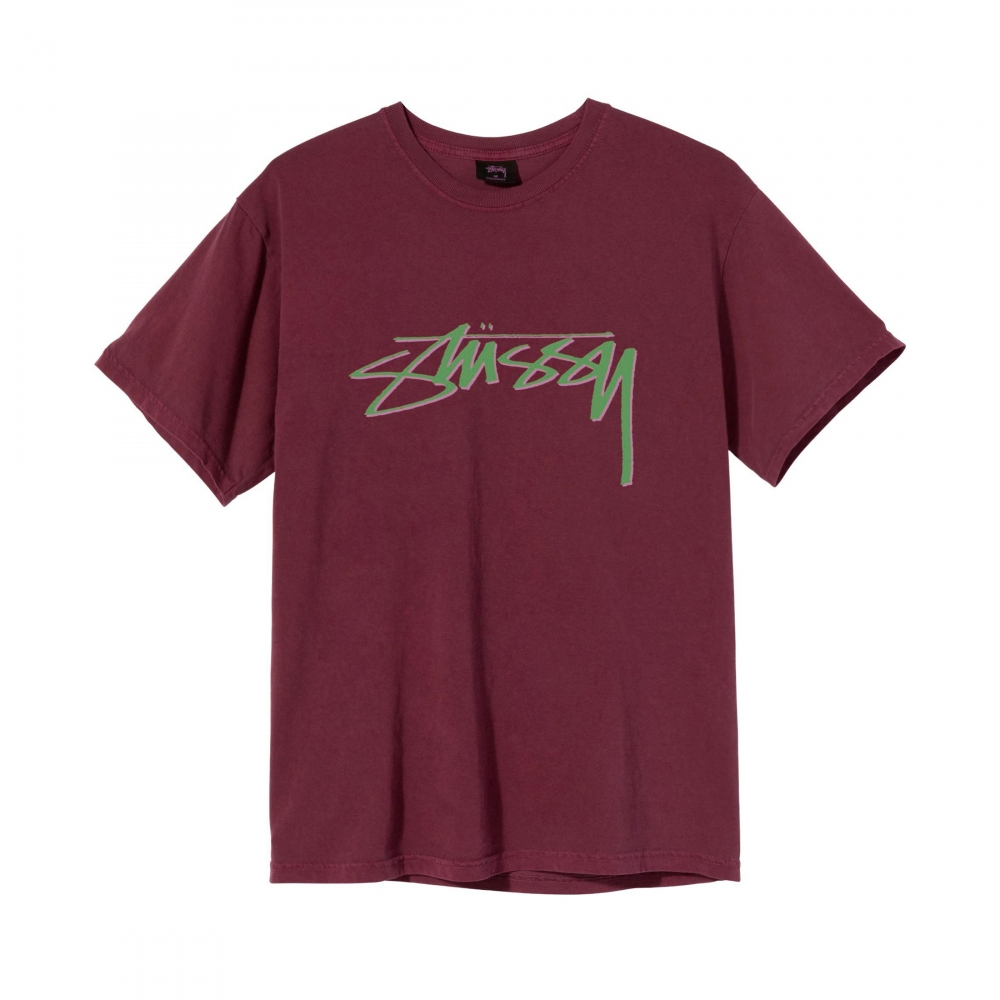 Stussy Smooth Stock Pigment Dyed T-Shirt (Wine)