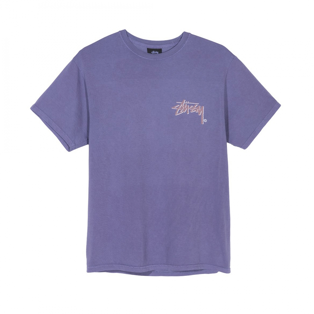 Stussy Stock C. Pigment Dyed T-Shirt (Purple) - 1904399 PRP - Consortium