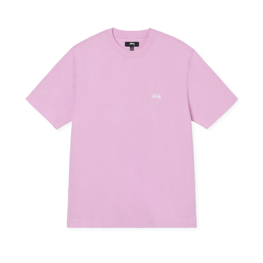 Stussy Stock Logo Crew T-Shirt (Pink)