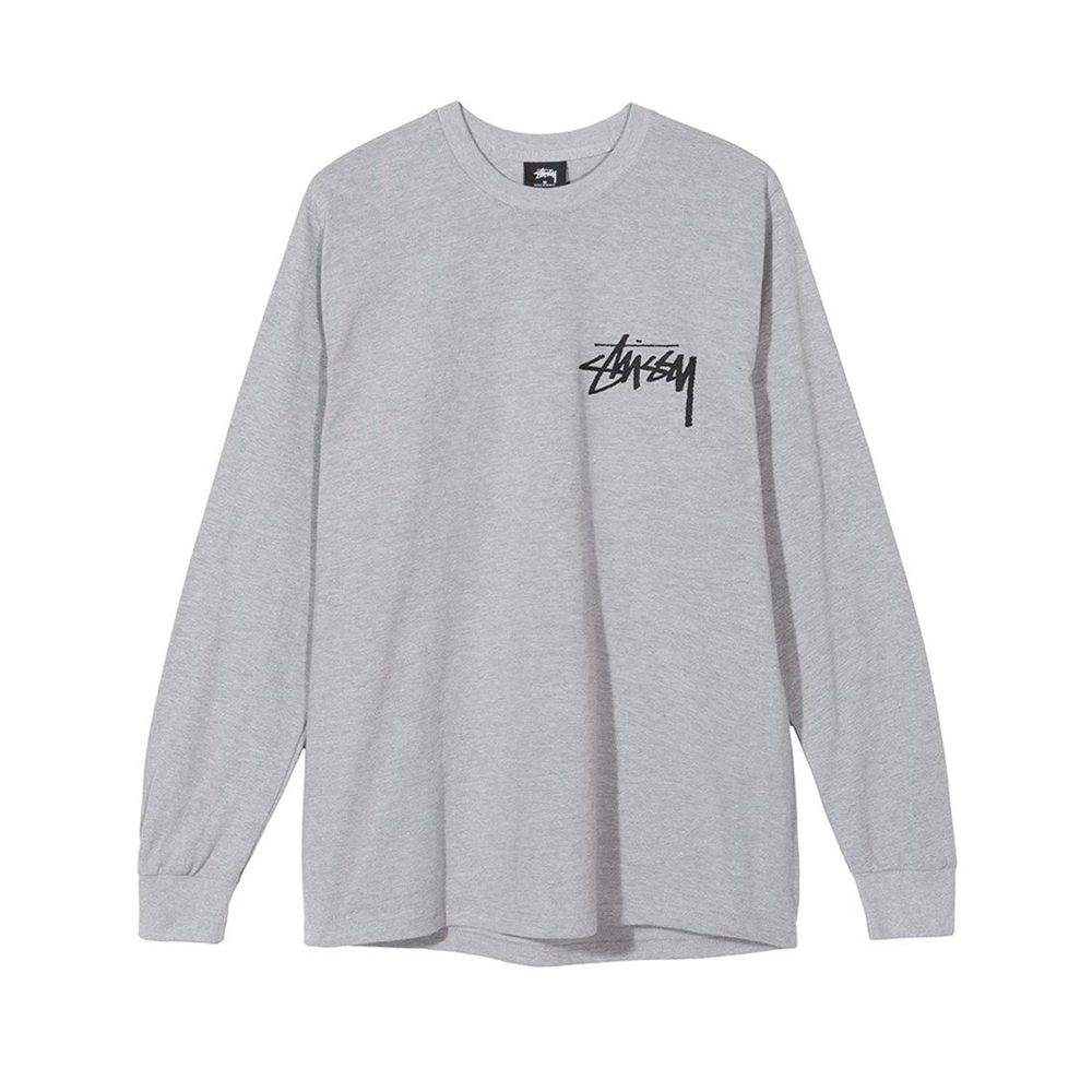 Stussy Stock Long Sleeve T-Shirt (Grey Heather)