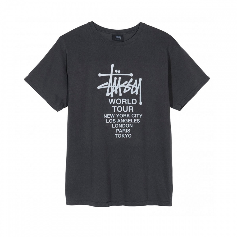 Stussy Tour Pigment Dyed T-Shirt (Black)