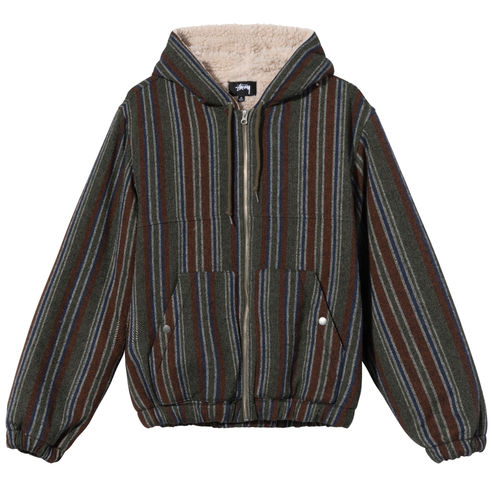 Stussy Wool Stripe Work Jacket (Olive)