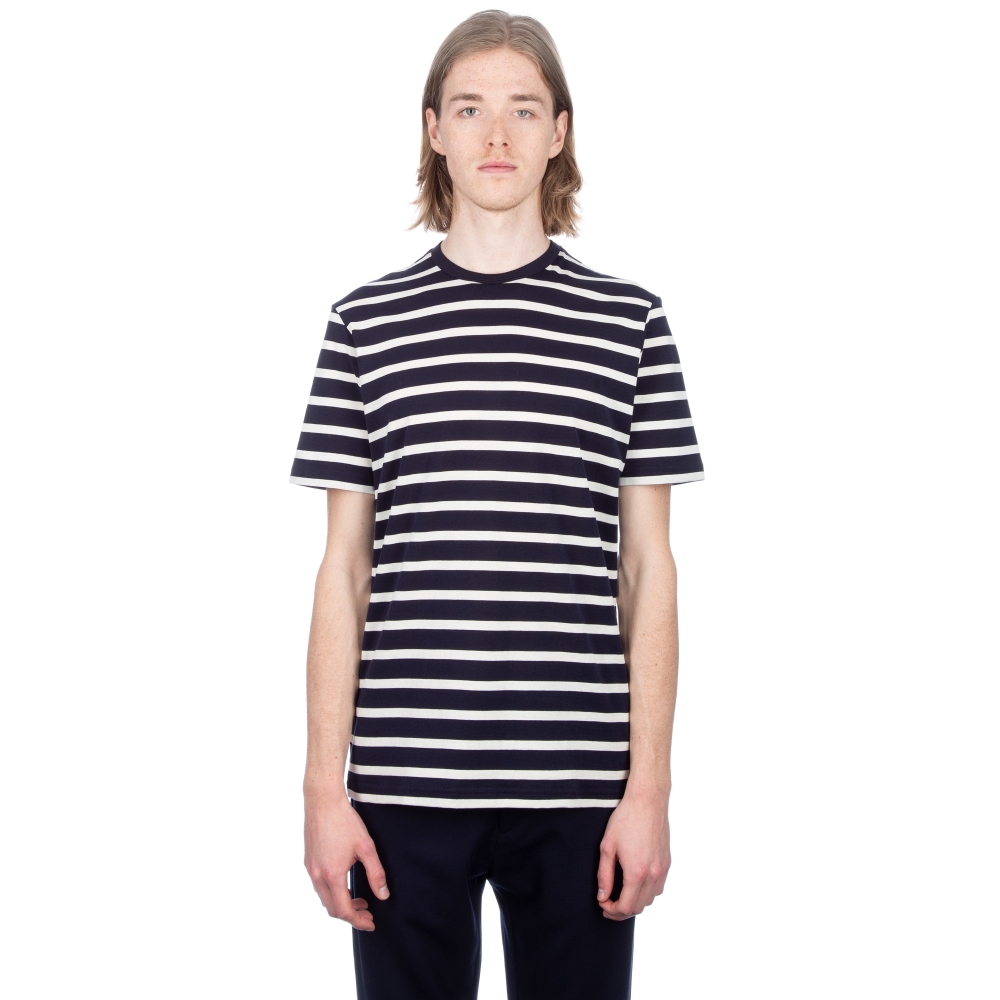 Sunspel Classic Cotton Breton Stripe T-Shirt (Navy/Ecru)