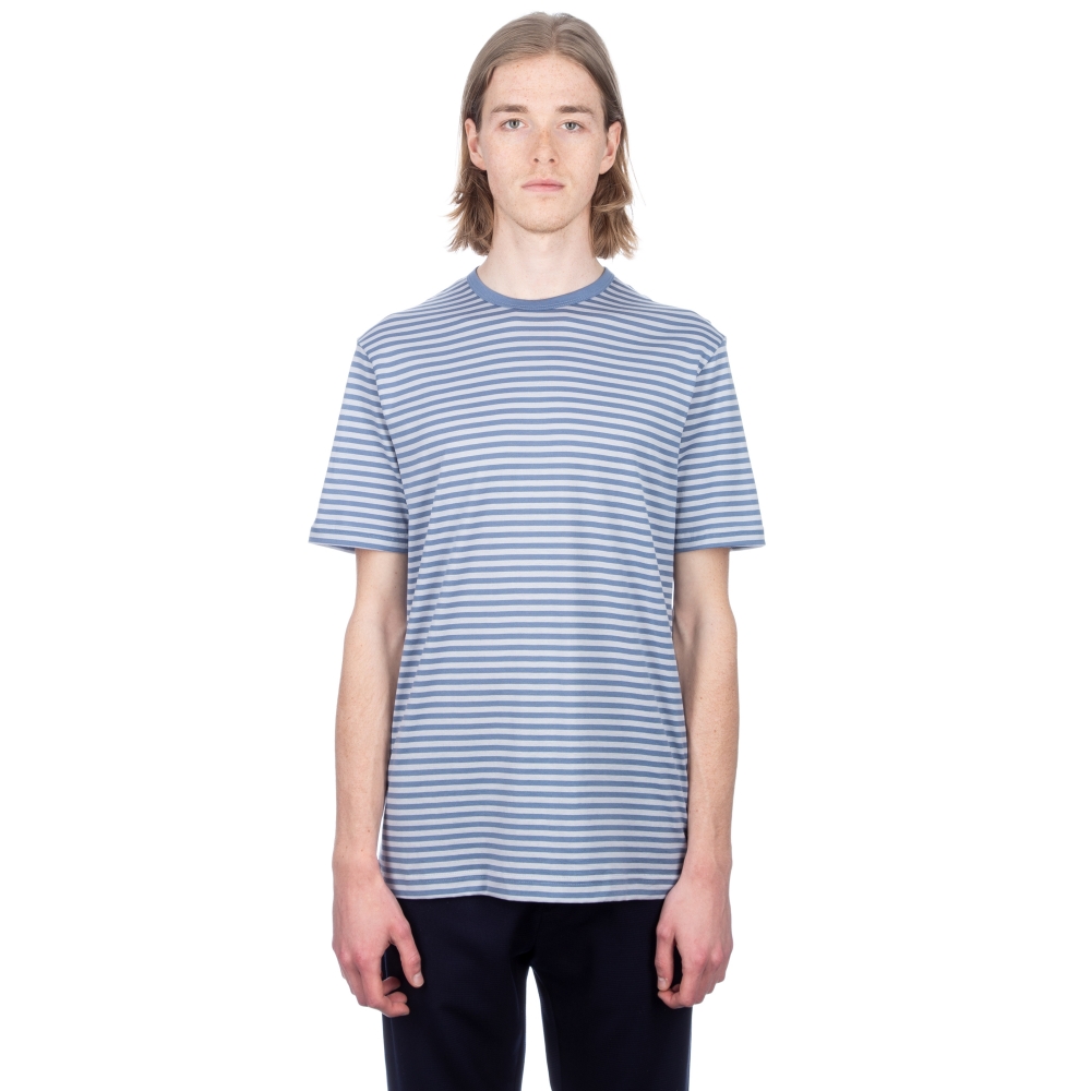 Sunspel Classic Cotton English Stripe T-Shirt (Air Force/Ice)