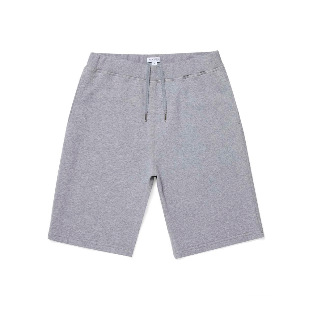 Sunspel Cotton Loopback Shorts (Grey Melange)