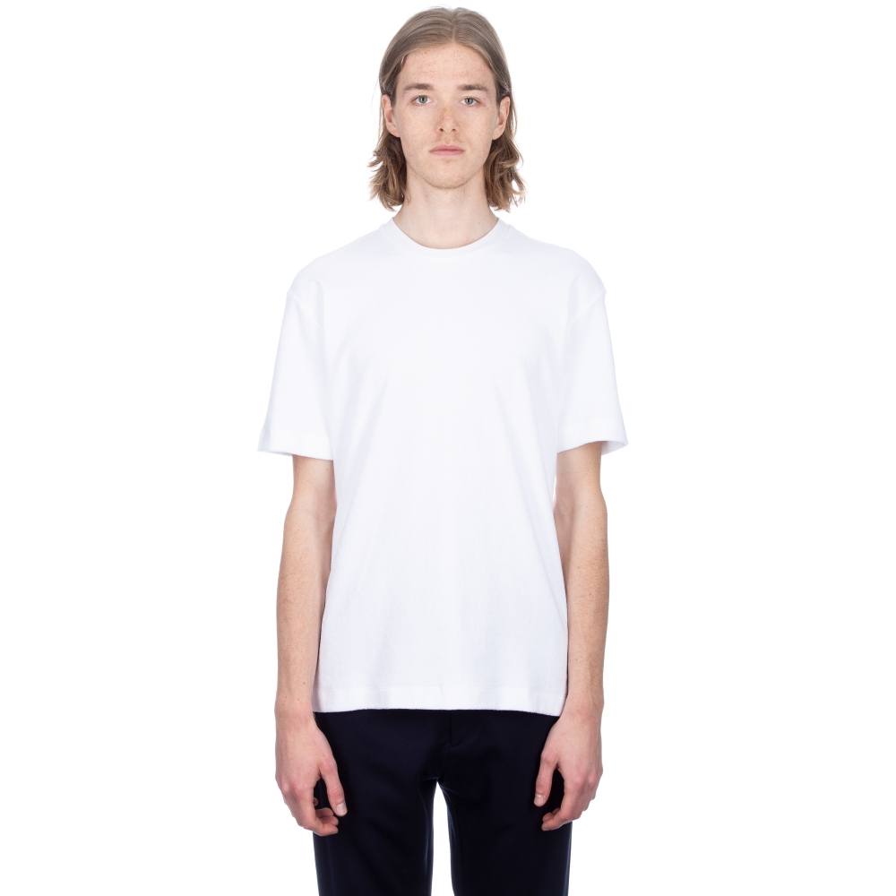 Sunspel Cotton Towelling Relaxed Fit T-Shirt (White)