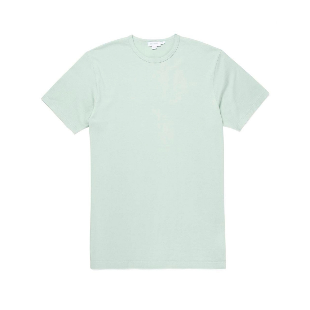 Sunspel Crew Neck Classic T-Shirt (Aqua Leaf)