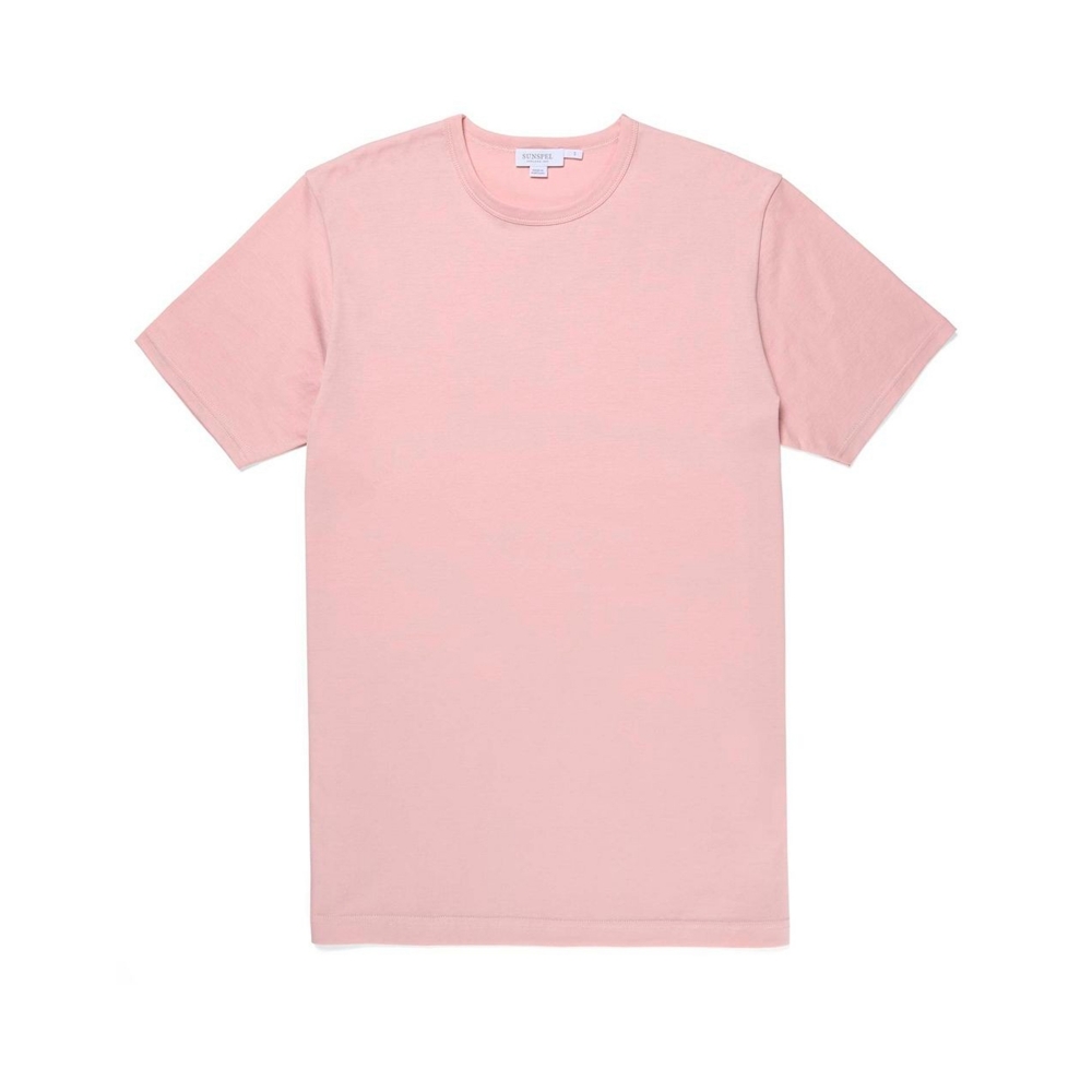 Sunspel Crew Neck Classic T-Shirt (Pale Pink)