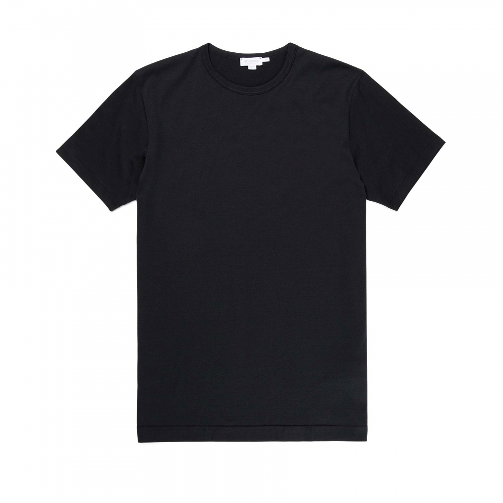Sunspel Crew Neck T-Shirt (Black)