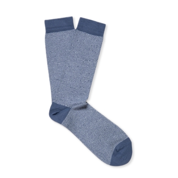 Sunspel Organic Cotton Sock (Polar Blue/Airforce Twist)