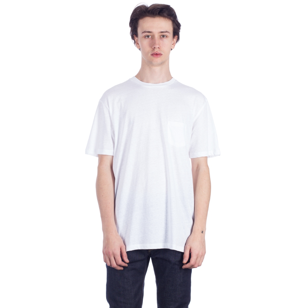 Sunspel Relaxed Fit Pocket T-Shirt (White)
