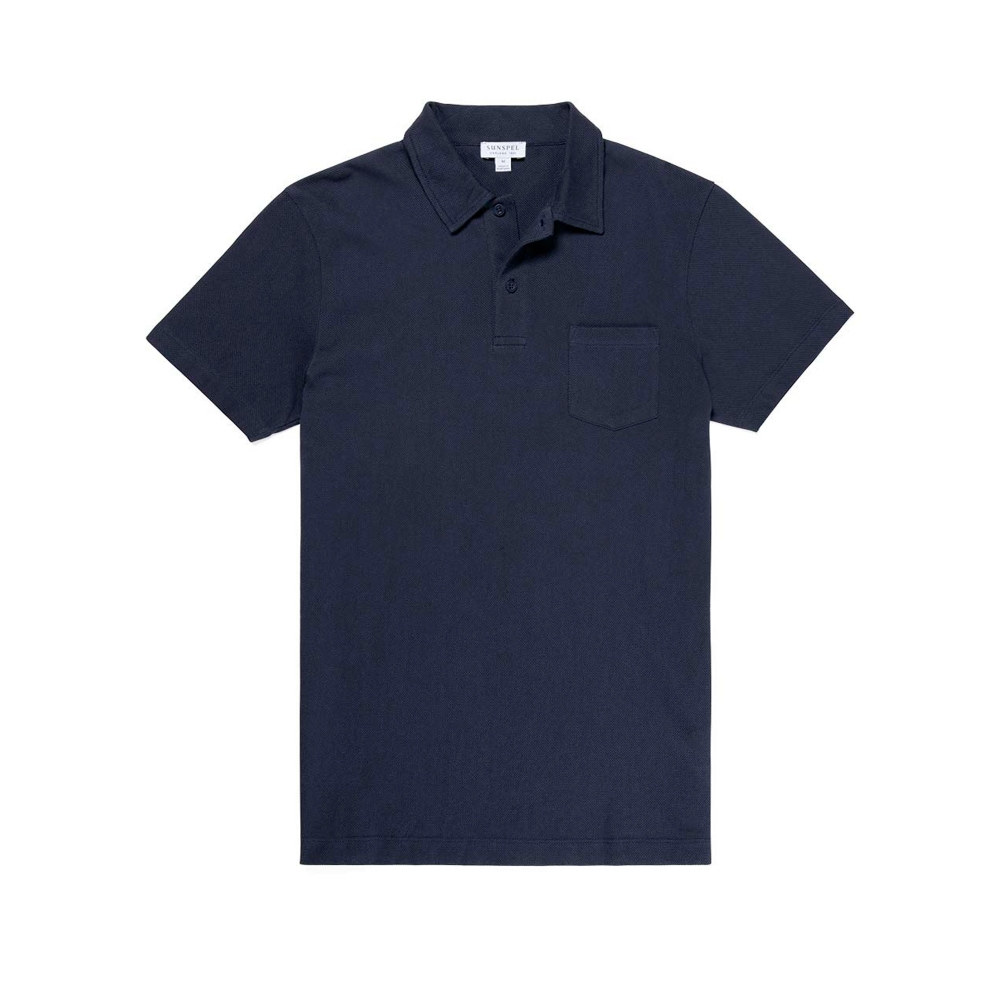 Sunspel Riviera Polo Shirt (Navy)