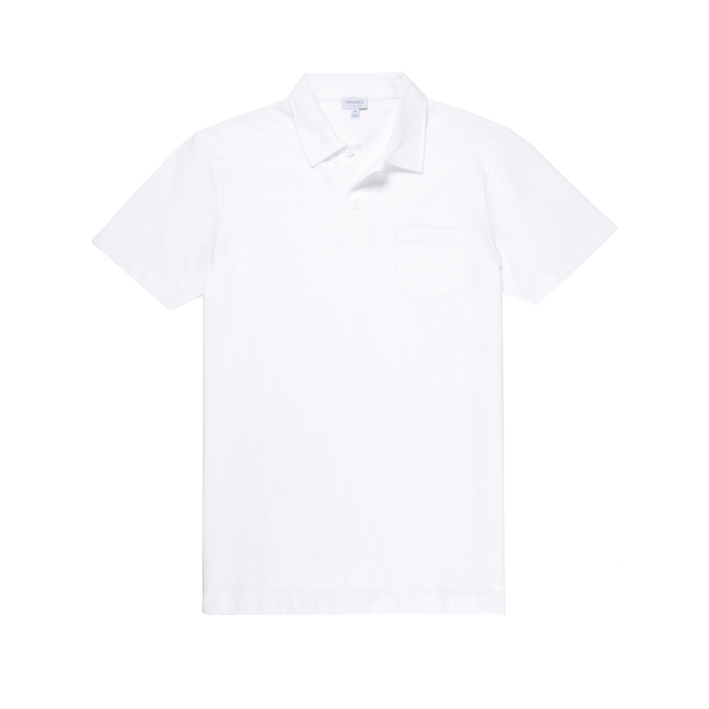 Sunspel Riviera Polo Shirt (White)