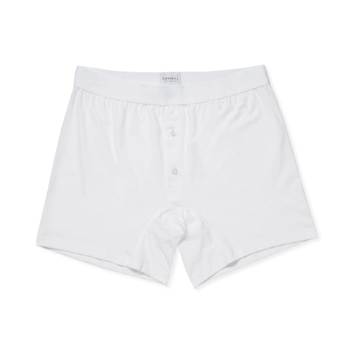 Sunspel Superfine Cotton Two-Button Shorts (White)
