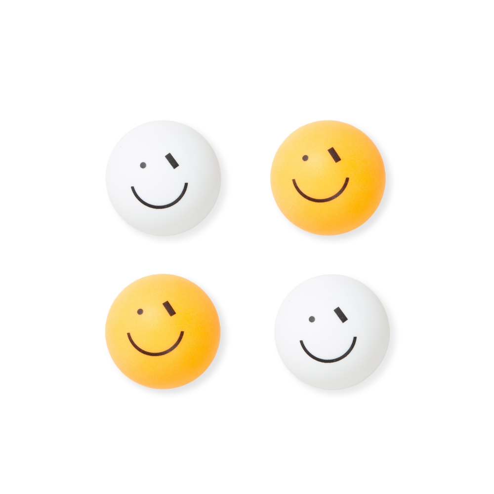 The Art of Ping Pong Smiley Wink ArtBalls Set of 4 (White & Orange Mix)